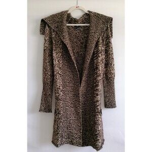 Gap Womens Brown Lamb Wool Cotton Drape Collar Knit Cardigan Sweater Size Large